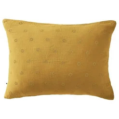 L'Effet Papillon Taie d'oreiller Brodée Déco "Gaïa Boho" 60 x 60 cm & 50 x 70 cm "Gaze de Coton" - Gaïa Boho Safran - 50 x 70 cm* Taie D'Oreiller