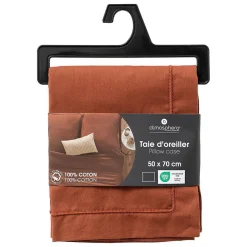 Atmosphera Créateur D'Intérieur Taie d'oreiller Carina coton 50x70cm rose terracotta - Atmosphera* Boutis, Couvre-Lit, Édredon