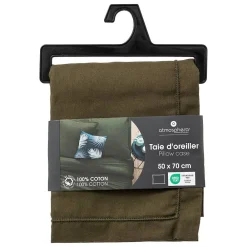 Atmosphera Créateur D'Intérieur Taie d'oreiller Carina coton 50x70cm vert kaki - Atmosphera* Boutis, Couvre-Lit, Édredon
