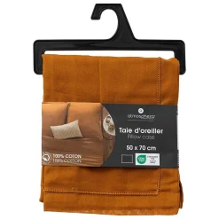 Atmosphera Créateur D'Intérieur Taie d'oreiller Carina coton 50x70cm jaune cumin - Atmosphera* Boutis, Couvre-Lit, Édredon