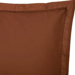 Taie d'oreiller Carina coton 63x63cm terracotta - Atmosphera><noscript><img width=