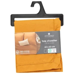 Atmosphera Créateur D'Intérieur Taie d'oreiller Carina coton 63x63cm jaune cumin - Atmosphera* Boutis, Couvre-Lit, Édredon