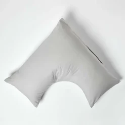 Homescapes Taie d'oreiller cervical gris acier 100% coton égyptien 200 fils -* Taie D'Oreiller