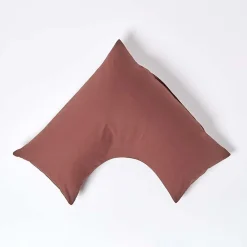 Homescapes Taie d'oreiller cervical marron chocolat 100% coton égyptien 200 fils -* Taie D'Oreiller