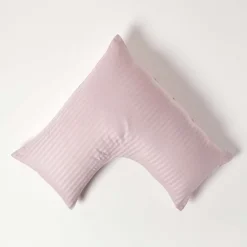 Homescapes Taie d'oreiller cervical violet satin rayé en coton égyptien 330 fils -* Taie D'Oreiller