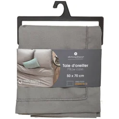Atmosphera Créateur D'Intérieur Taie d'oreiller en coton - gris 50x70 cm - Atmosphera* Taie D'Oreiller