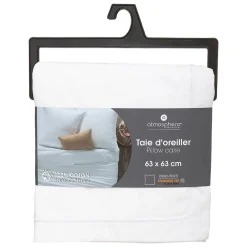 Atmosphera Créateur D'Intérieur Taie d'oreiller en coton - blanc 63x63 cm - Atmosphera* Boutis, Couvre-Lit, Édredon