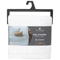Atmosphera Créateur D'Intérieur Taie d'oreiller en coton - blanc 63x63 cm - Atmosphera* Boutis, Couvre-Lit, Édredon