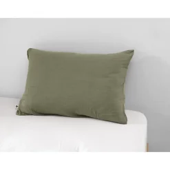 L'Effet Papillon Taie d'oreiller en double gaze de coton 50 x 70 cm Romarin* Taie D'Oreiller