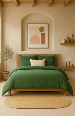 Eden Taie d'39oreiller en gaze de coton lave 50 x 70 cm Douce vert* Taie D'Oreiller