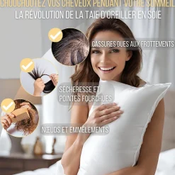Inphysio Taie d'oreiller en pure soie de mûrier 50x70 -* Taie D'Oreiller