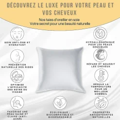 Inphysio Taie d'oreiller en pure soie de mûrier 50x70 -* Taie D'Oreiller