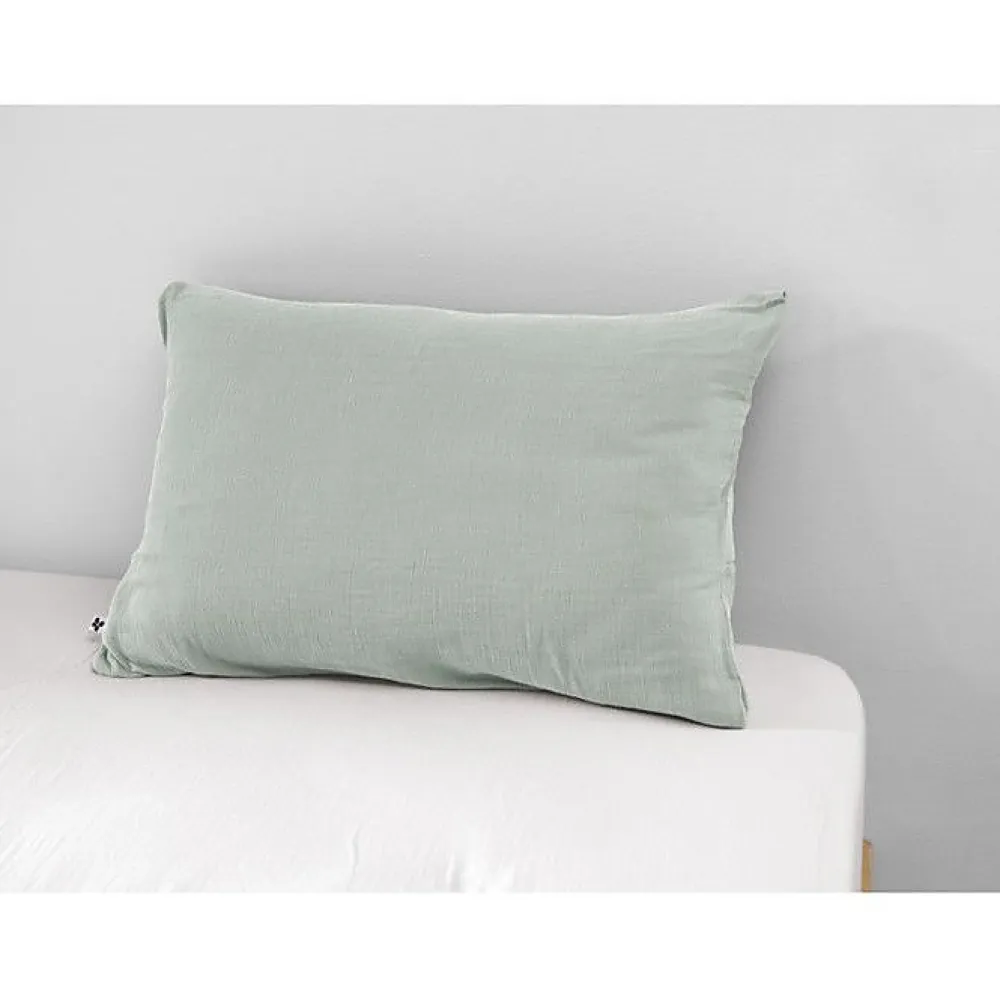 Taie d'oreiller "Gaïa" 60 x 60 cm & 50 x 70 cm "Gaze de Coton" - Gaïa Eucalyptus - 50 x 70 cm>L'Effet Papillon Clearance