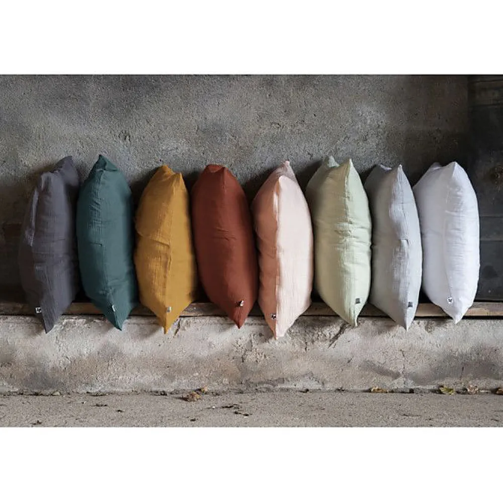 Taie d'oreiller "Gaïa" 60 x 60 cm & 50 x 70 cm "Gaze de Coton" - Gaïa Eucalyptus - 50 x 70 cm>L'Effet Papillon Clearance