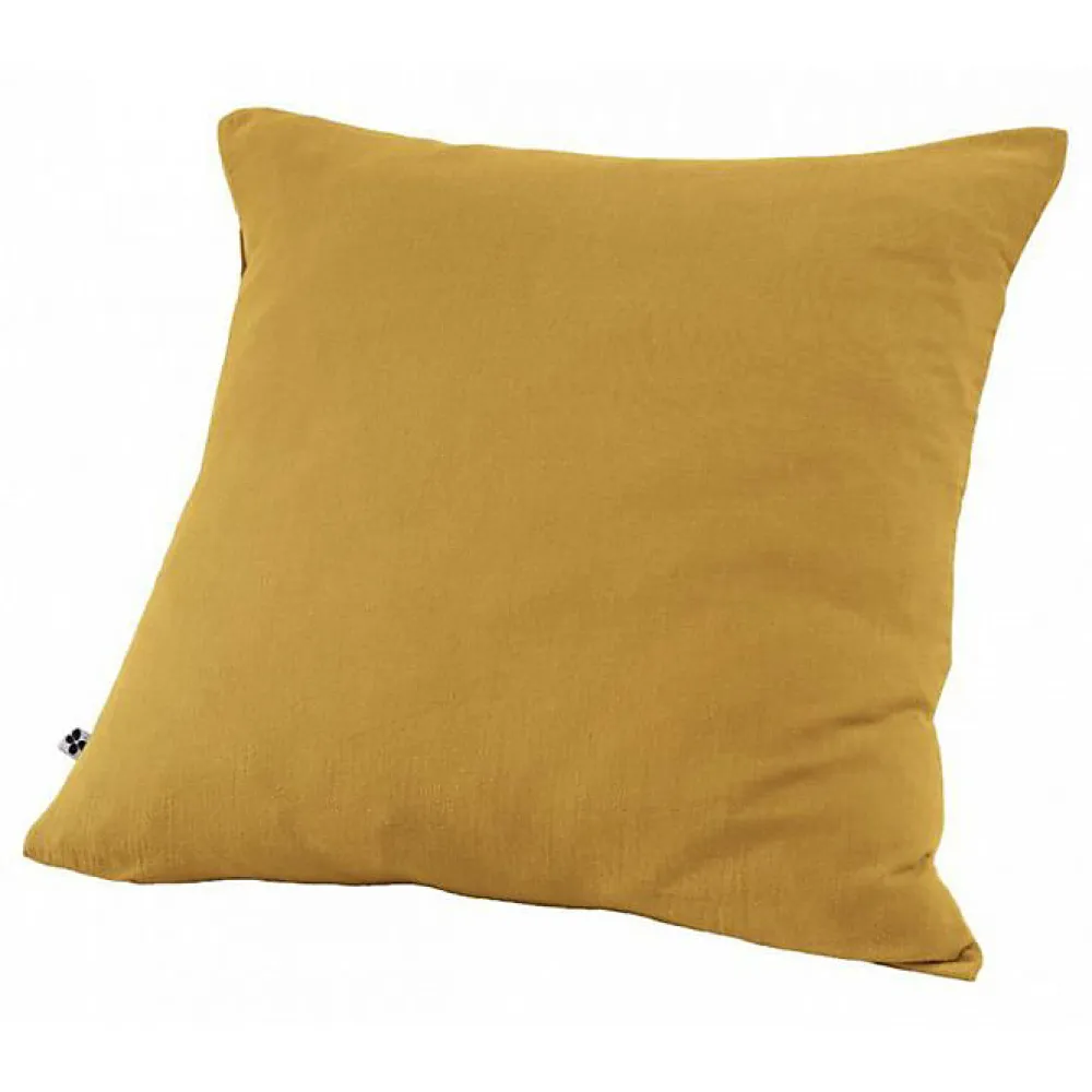 Taie d'oreiller "Gaïa" 60 x 60 cm & 50 x 70 cm "Gaze de Coton" - Gaïa Safran - 60 x 60 cm>L'Effet Papillon