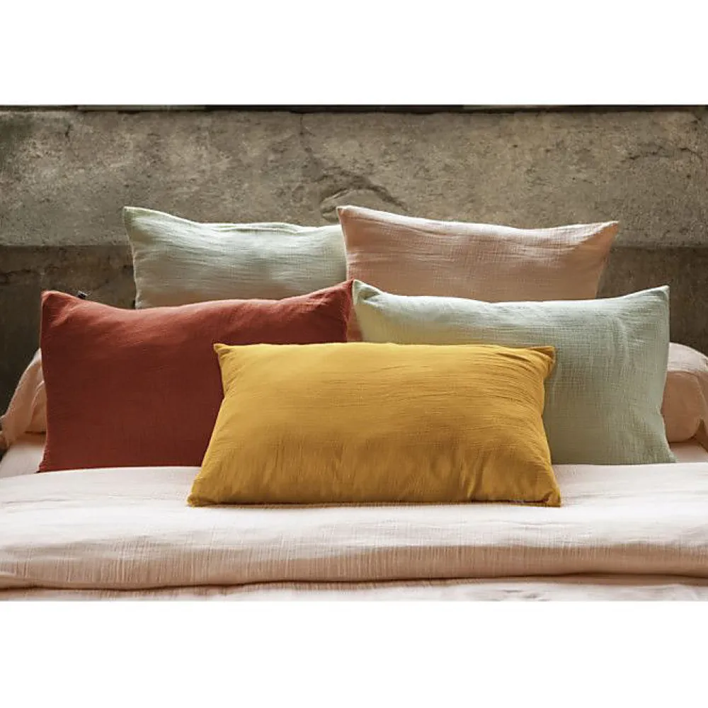 Taie d'oreiller "Gaïa" 60 x 60 cm & 50 x 70 cm "Gaze de Coton" - Gaïa Romarin - 50 x 70 cm>L'Effet Papillon Sale