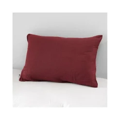 L'Effet Papillon Taie d'oreiller "Gaïa" 60 x 60 cm & 50 x 70 cm "Gaze de Coton" - Gaïa Lie de Vin - 50 x 70 cm* Taie D'Oreiller