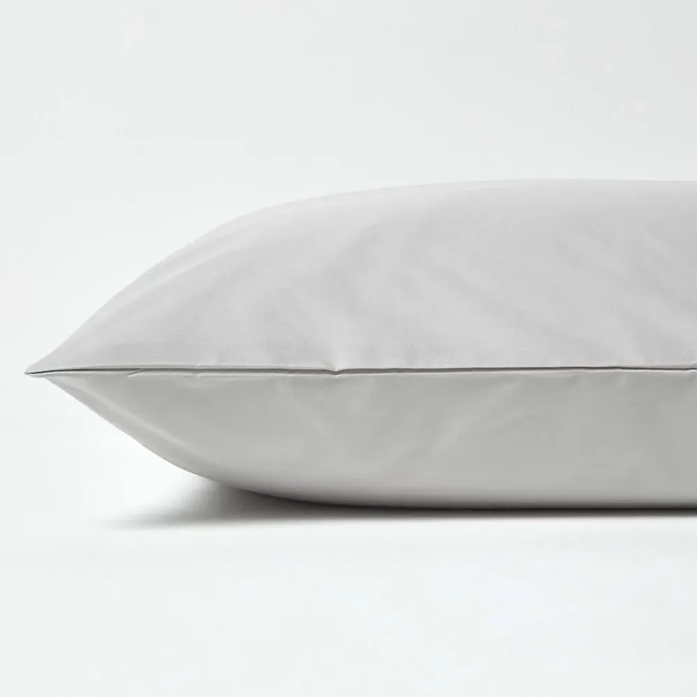 Homescapes Taie d'oreiller gris acier 100% coton égyptien 200 fils, 40x80 cm -* Taie D'Oreiller