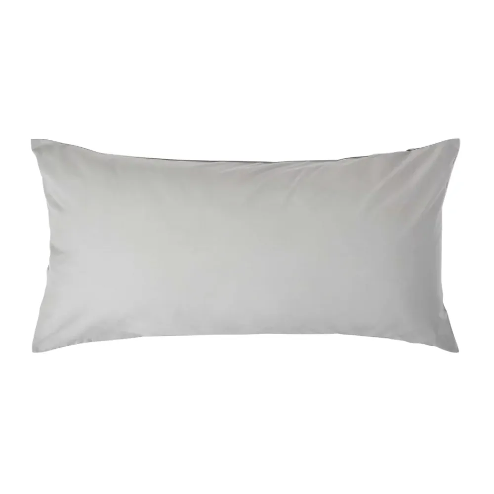 Homescapes Taie d'oreiller gris acier 100% coton égyptien 200 fils, 40x80 cm -* Taie D'Oreiller
