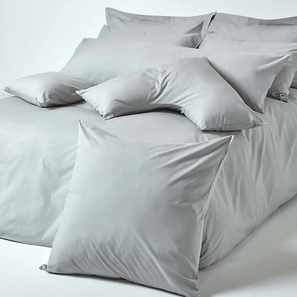 Homescapes Taie d'oreiller gris acier 100% coton égyptien 200 fils, 40x80 cm -* Taie D'Oreiller