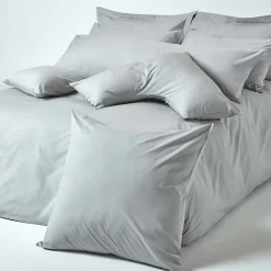 Homescapes Taie d'oreiller gris acier 100% coton égyptien 200 fils, 40x40 cm -* Taie D'Oreiller