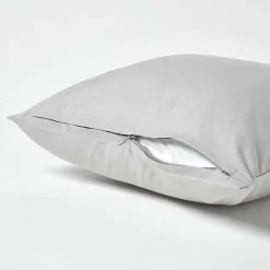 Homescapes Taie d'oreiller gris acier 100% coton égyptien 200 fils, 40x40 cm -* Taie D'Oreiller