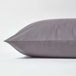 Taie d'oreiller gris foncé 100% coton égyptien 200 fils, 40x80 cm ->Homescapes Outlet