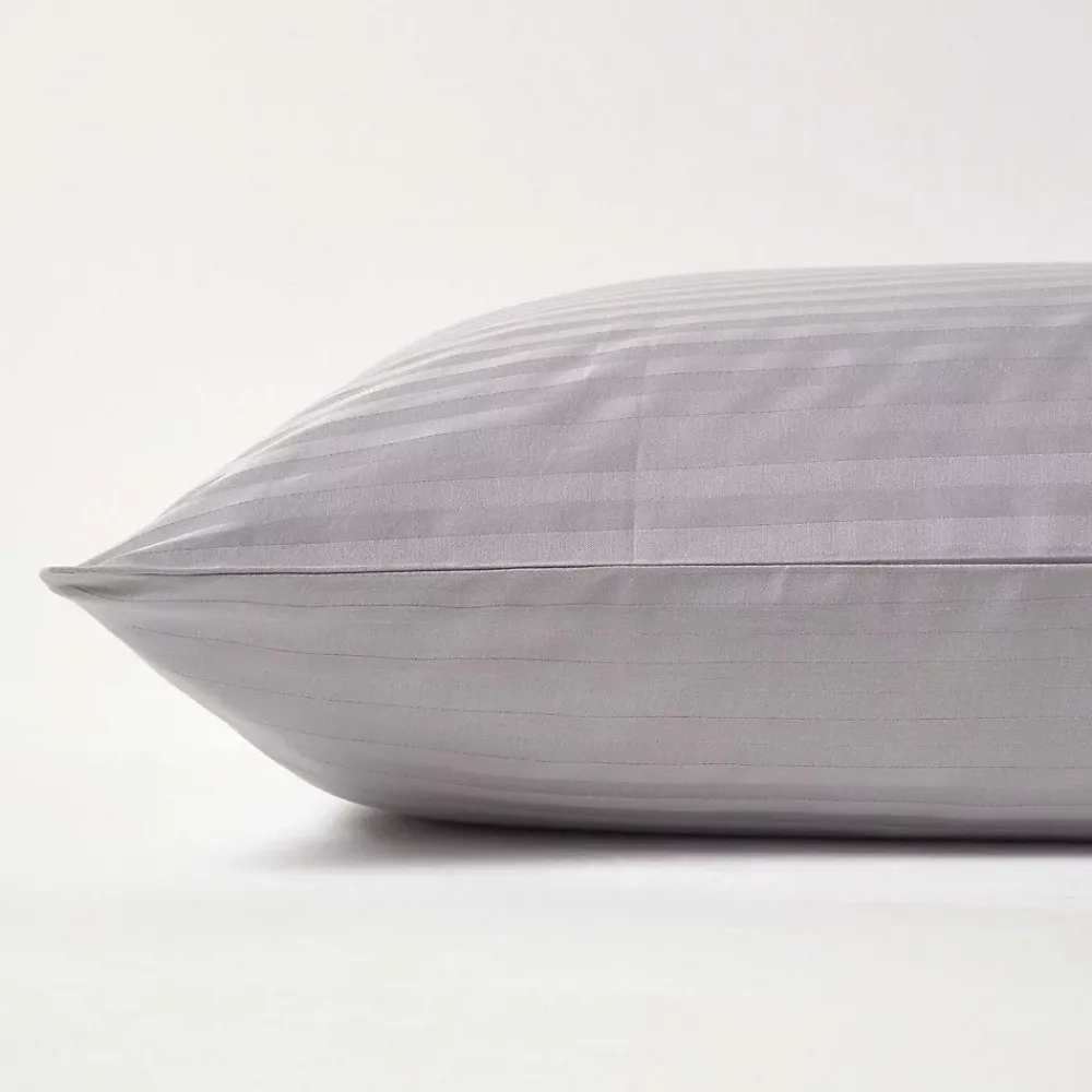 Homescapes Taie d'oreiller gris satin rayé en coton égyptien 330 fils, 50x75 cm -* Taie D'Oreiller