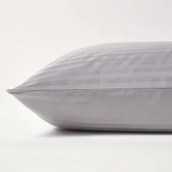 Taie d'oreiller gris satin rayé en coton égyptien 330 fils, 40x40 cm ->Homescapes Online