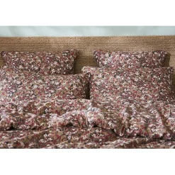 Taie d'oreiller imprimée "Capucine" 60 x 60 cm & 50 x 70 cm "Gaze de Coton" - Capucine Camel - 50 x 70 cm>L'Effet Papillon Hot