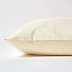 Taie d'oreiller ivoire 100% coton égyptien 200 fils, 60x60 cm ->Homescapes New