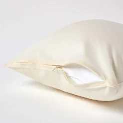Taie d'oreiller ivoire 100% coton égyptien 200 fils, 40x40 cm -><noscript><img width=