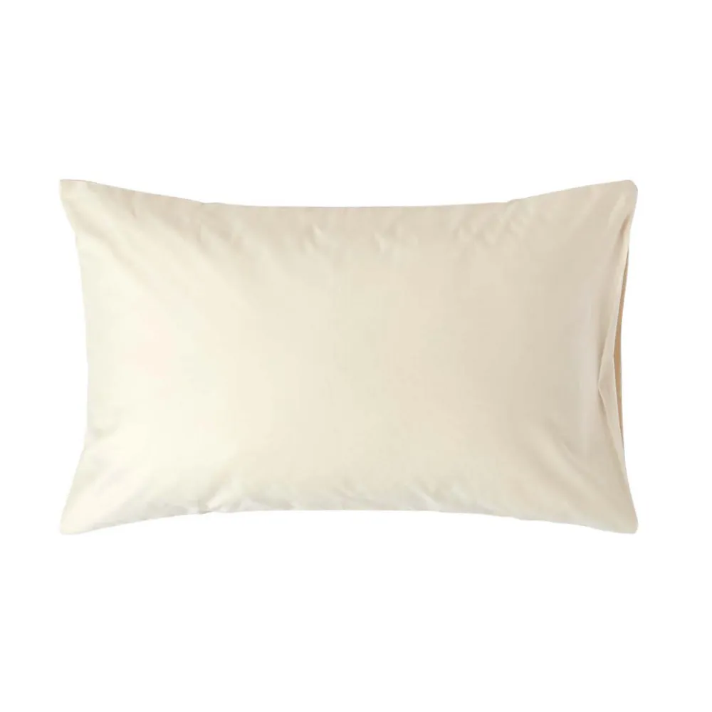 Taie d'oreiller ivoire en satin de coton égyptien 1000 fils, 50x75 cm ->Homescapes Discount