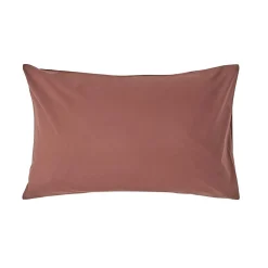Taie d'oreiller marron chocolat 100% coton égyptien 200 fils, 50x75 cm ->Homescapes Discount