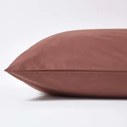 Taie d'oreiller marron chocolat 100% coton égyptien 200 fils, 50x75 cm ->Homescapes Discount