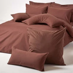 Taie d'oreiller marron chocolat 100% coton égyptien 200 fils, 50x75 cm -><noscript><img width=