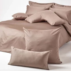 Homescapes Taie d'oreiller marron en coton égyptien bio 400 fils, 40x80 cm -* Taie D'Oreiller