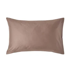 Taie d'oreiller marron en coton égyptien bio 400 fils, 50x75 cm ->Homescapes Discount