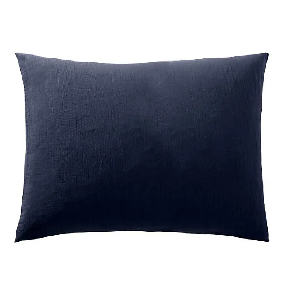 Taie d'oreiller "Noah" 50 x 70 cm "Gaze de Coton" - Noah Bleu Nuit>Coton Pur Online