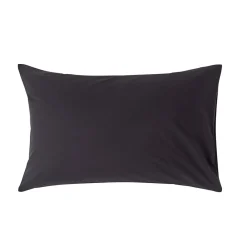Homescapes Taie d'oreiller noir 100% coton égyptien 200 fils, 50x75 cm -* Taie D'Oreiller