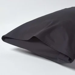 Homescapes Taie d'oreiller noir 100% coton égyptien 200 fils, 50x75 cm -* Taie D'Oreiller