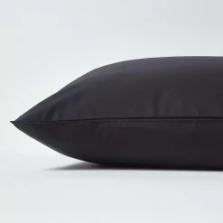 Taie d'oreiller noir 100% coton égyptien 200 fils, 80x80 cm ->Homescapes New