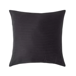 Taie d'oreiller noir satin rayé en coton égyptien 330 fils, 80x80 cm ->Homescapes Clearance