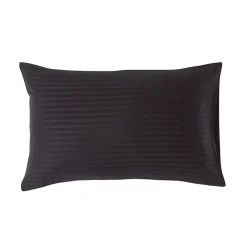 Taie d'oreiller noir satin rayé en coton égyptien 330 fils, 50x75 cm ->Homescapes Online