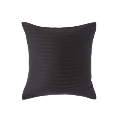 Homescapes Taie d'oreiller noir satin rayé en coton égyptien 330 fils, 40x40 cm -* Taie D'Oreiller