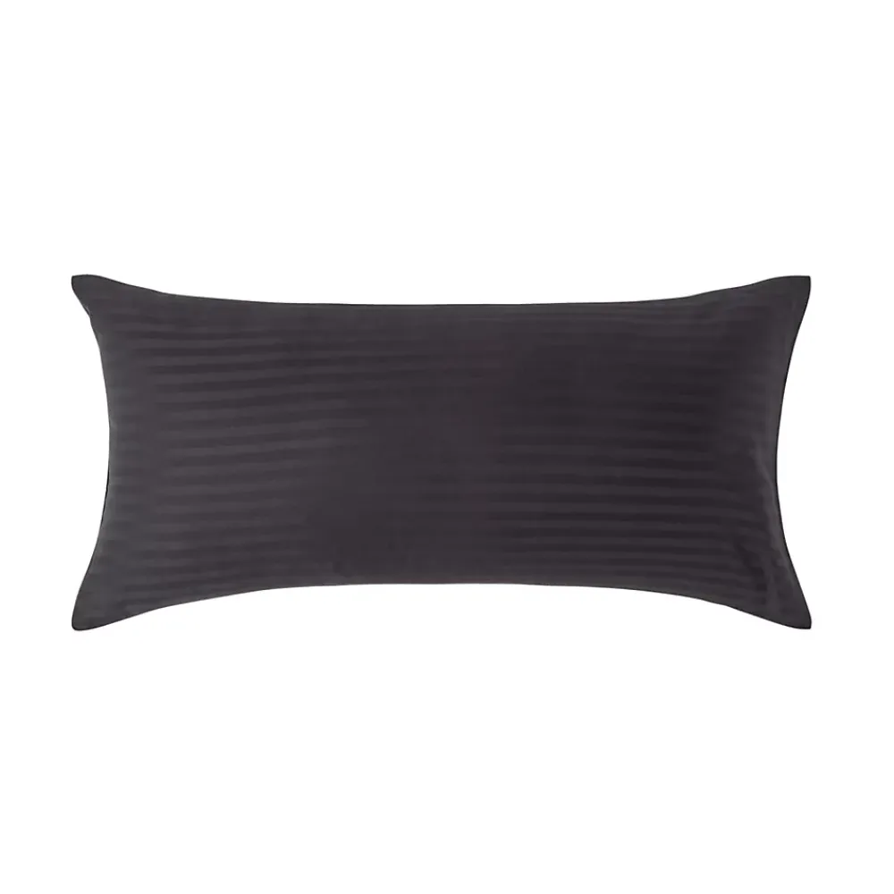 Homescapes Taie d'oreiller noir satin rayé en coton égyptien 330 fils, 40x80 cm -* Taie D'Oreiller
