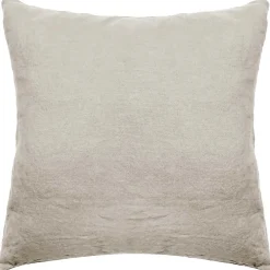 Taie d'oreiller PALACE pur coton lavé 65x65 cm uni beige lin>Linnea Clearance