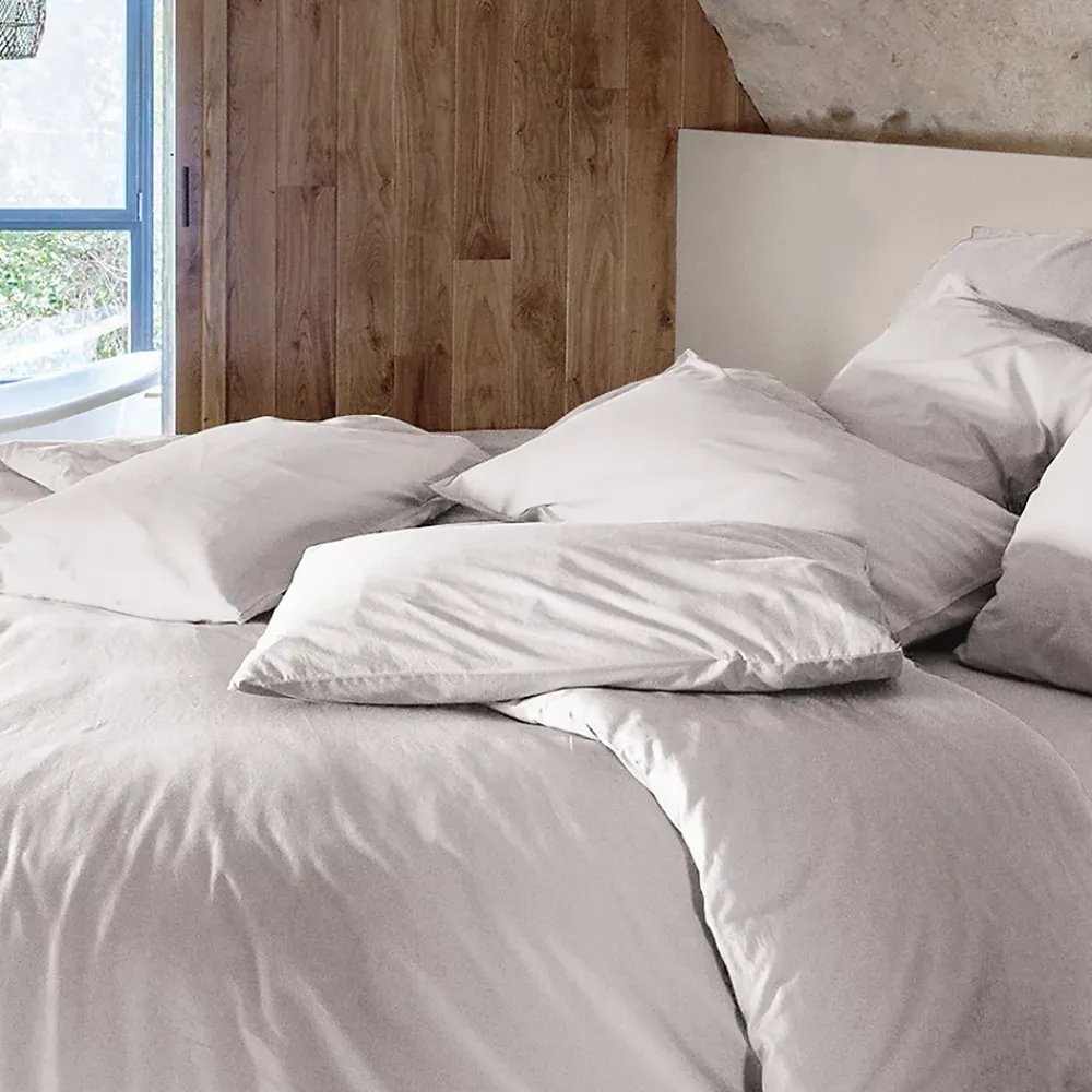 Linnea Taie d'oreiller PALACE pur coton lavé 50x70 cm uni beige naturel* Taie D'Oreiller