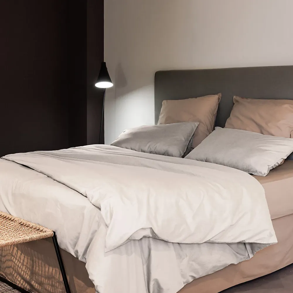 Linnea Taie d'oreiller PALACE pur coton lavé 50x70 cm uni beige naturel* Taie D'Oreiller