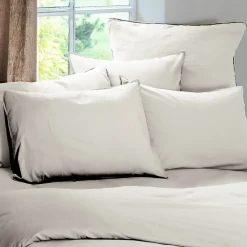 Linnea Taie d'oreiller PALACE pur coton lavé 50x70 cm uni beige naturel* Taie D'Oreiller